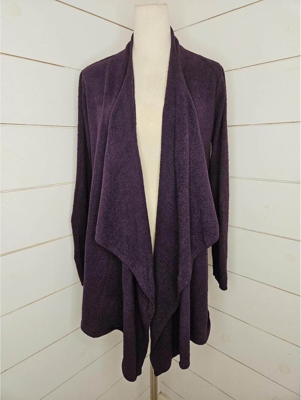 Barefoot Dreams L/XL purple comfy open front heavyweight cardigan that drapes